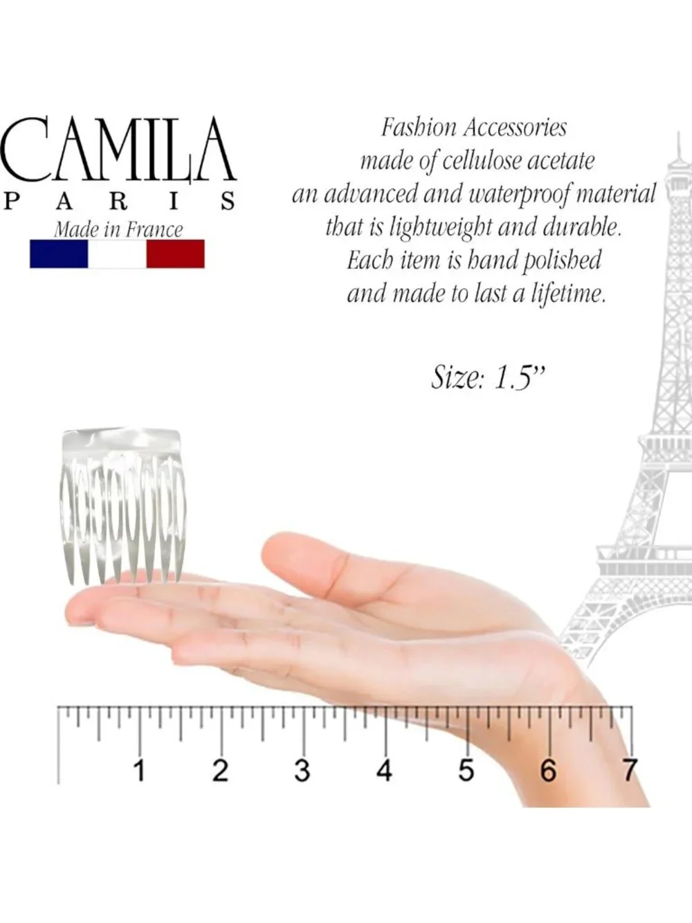 Handmade Pearl Side Comb for French Twist - Strong Hold Hair Clip for Updos